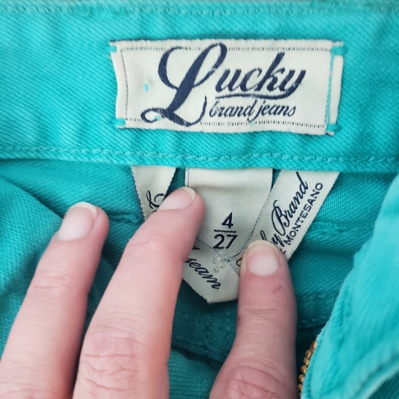 Lucky Brand stamped cut off jean shorts teal? 4 - Picture 9 of 9